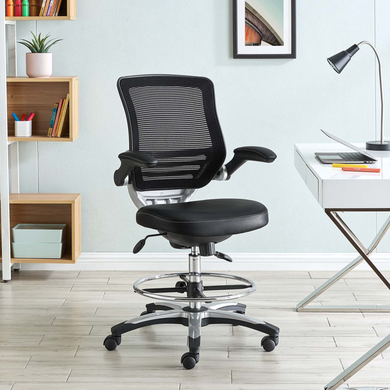 Modway Porch & Den Lesseps Office Drafting Chair, Black