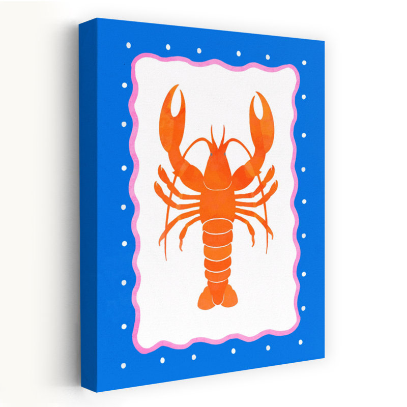 Homard, art mural contemporain, H 60 po x l 40 po