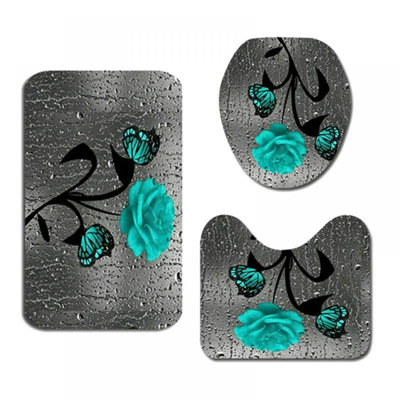 Ensemble de 3 tapis de bain à impression numérique 3D