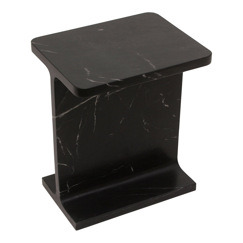 Marble End Table, Black