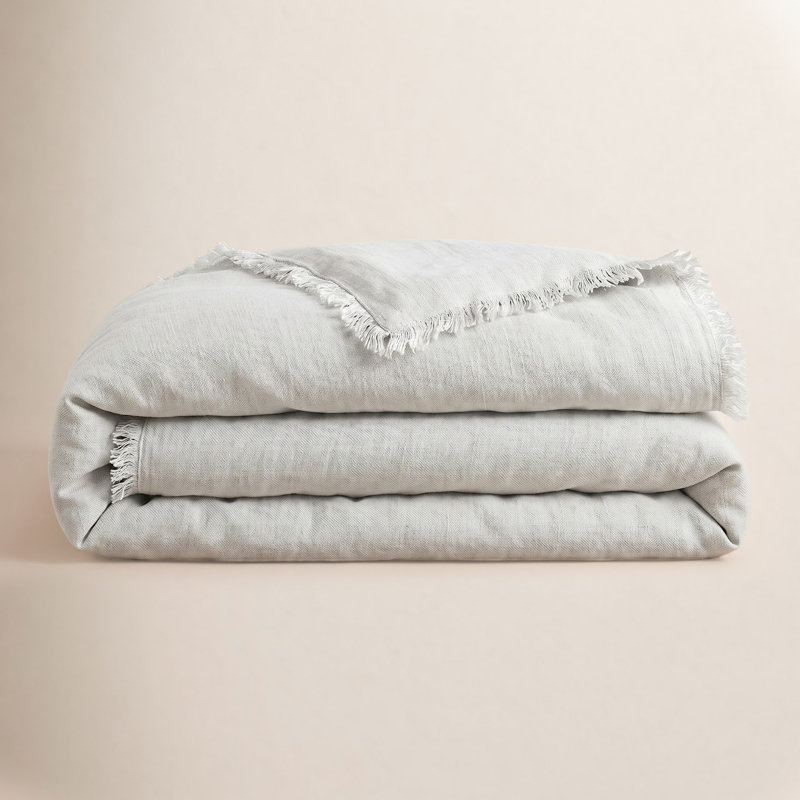 Logan Linen Duvet Cover, Twin, Olive