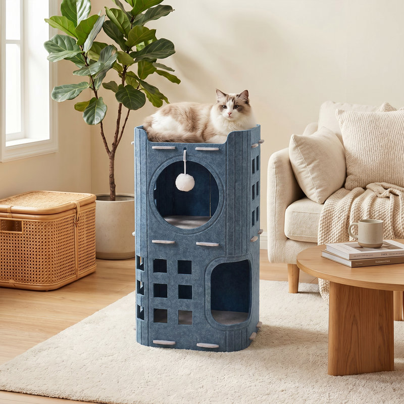 Polyester Pet Bed, 60cm H x 37cm W x 37cm D, Blue