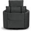 Fauteuil inclinable pivotant gris doux douillet avec appui-tête et repose-pieds réglables