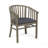 Outdoor Wooden Dining Chairs With Cushions, Set Of 2, Dark Grey,Grey Finish, Chair-842293375