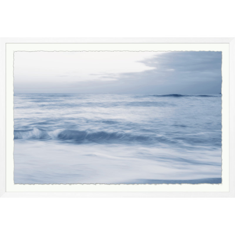 Shore Break 1' Framed Graphic Art Print on Glass