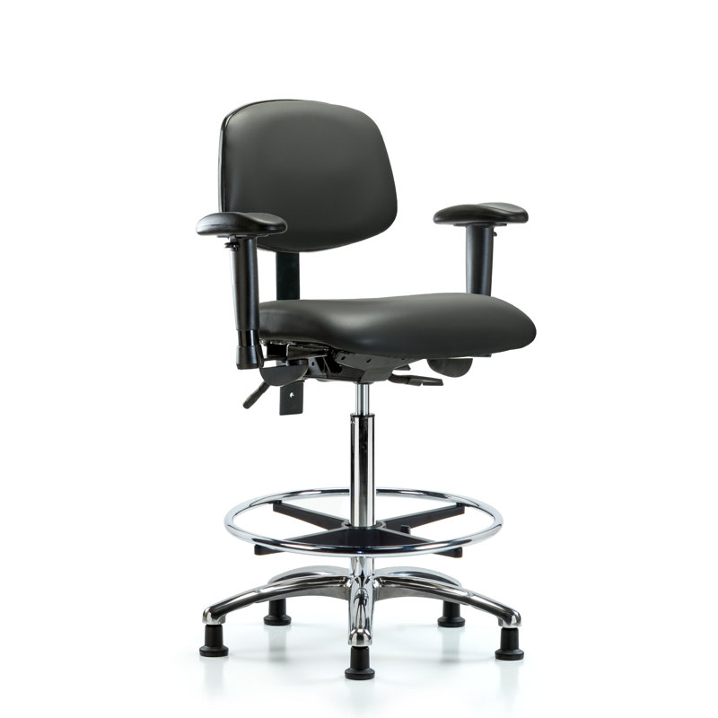 Chaise de travail ergonomique Latanisha, Carbone, Patins, Oui