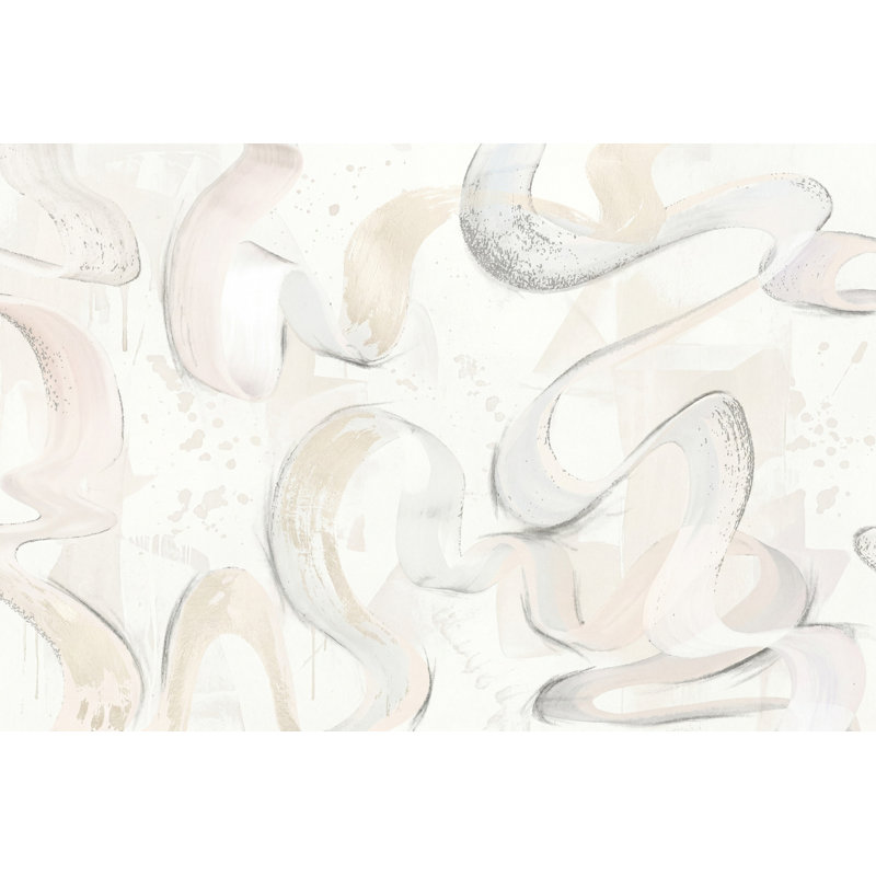 Papier peint brossé, tourbillon de ruban, tourbillon lumineux, décoration murale lumineuse, 160 po x 108 po, Peler et coller