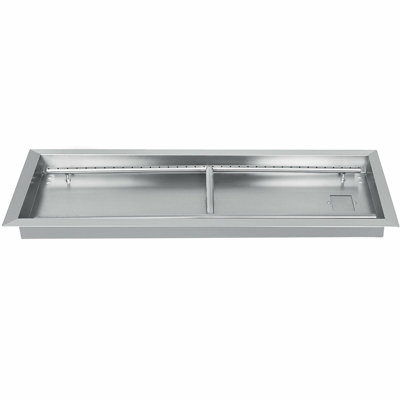 Foyer extérieur 31,5 x 12 po, poêle rectangulaire en acier inoxydable et brûleur, poêle encastré avec brûleur en H, 90 K BTU