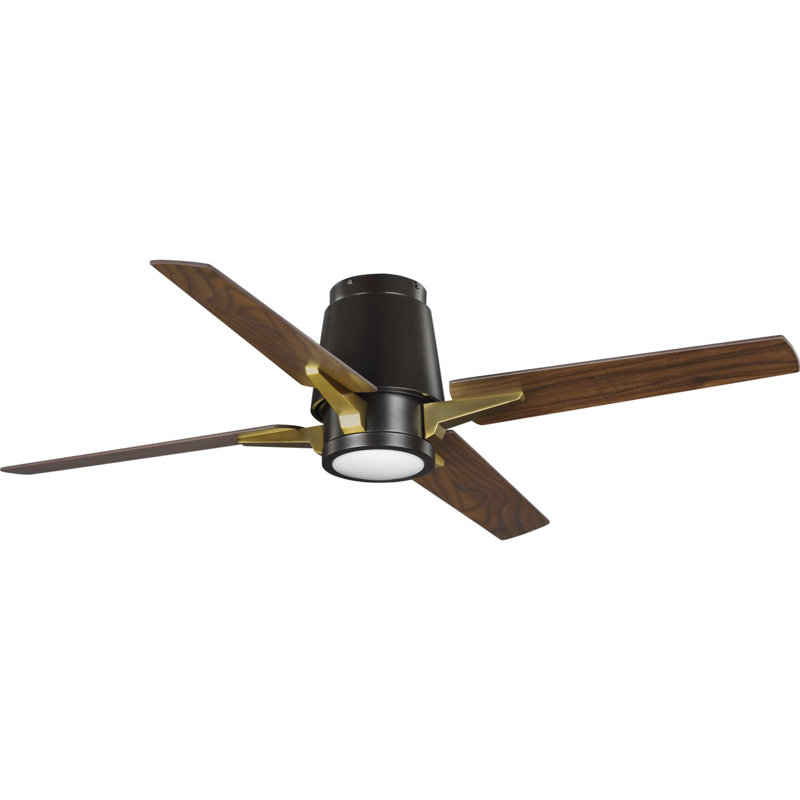 Ventilateur de plafond standard à 4 pales 52 po Lindale, Bronze architectural avec pales brunes