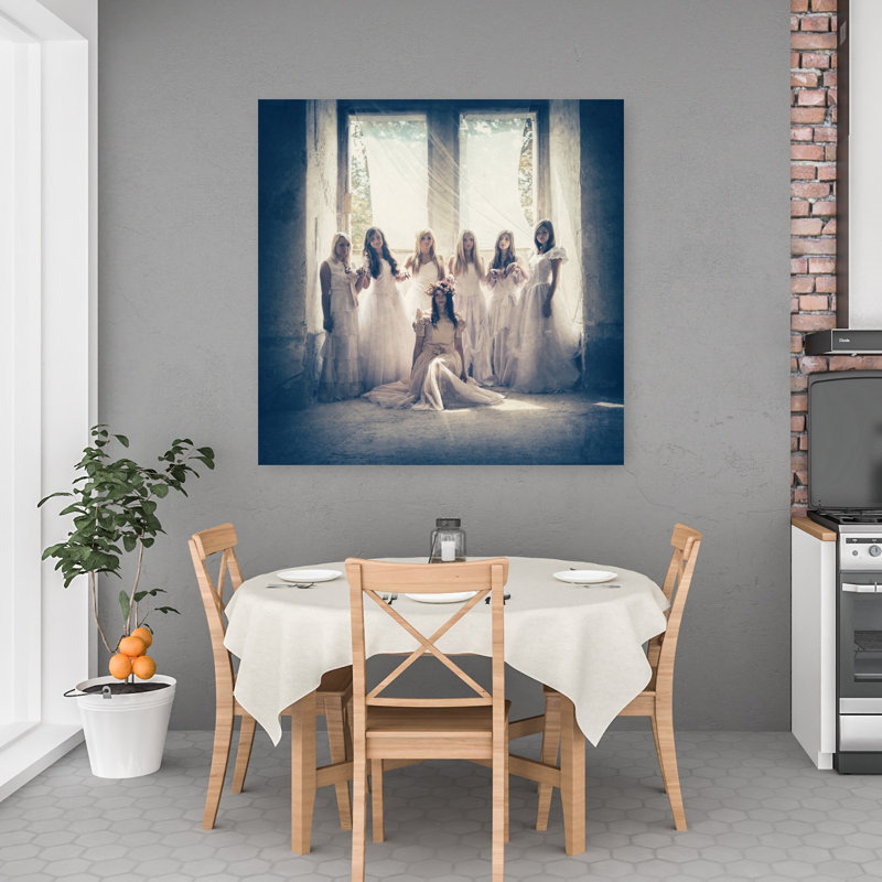 Tableau mural vintage coloré pour la journée des mariées, 48" H x 48" W