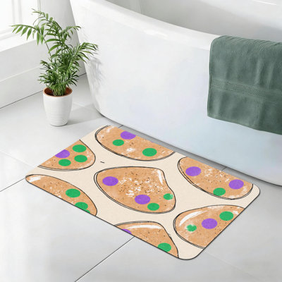 Tapis de bain à pois 24 po x 36 po, antidérapant, pour cuisine et salle de bain