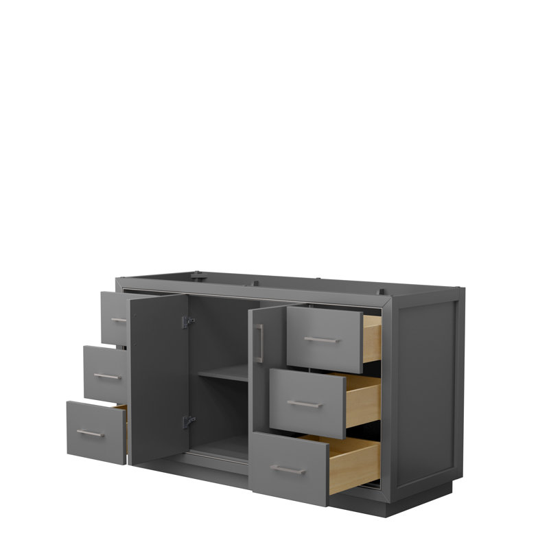 Base de meuble-lavabo simple 41,25 po Icon et miroir seulement, Gris foncé