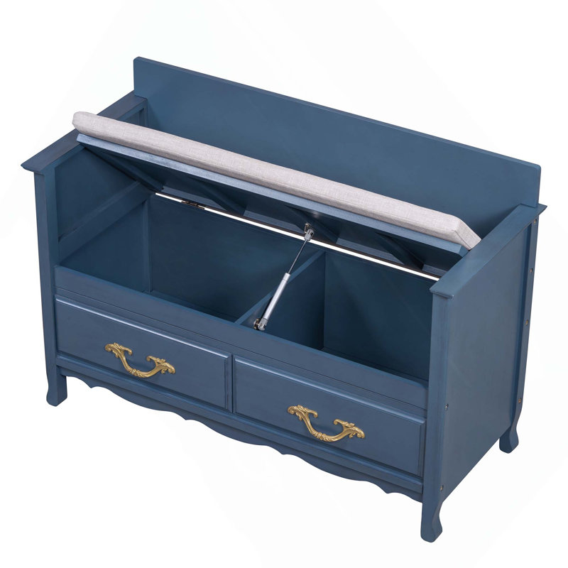 Banc d'entrée pour chaussures avec coussin amovible et rangement caché pour l'entrée organisée et le salon