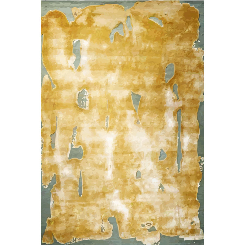 Multi-Colored Abstract Decorative Rug, Runner 3'3.37" x 6'6.74"