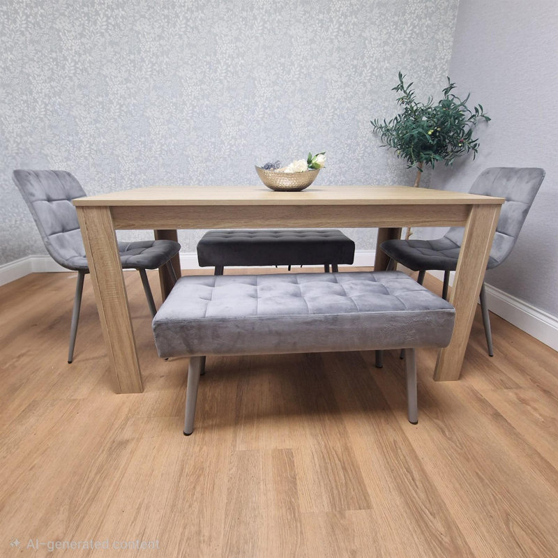 Sarilyn 6 - Person Dining Set, 75" H x 140" L x 80" W, Oak