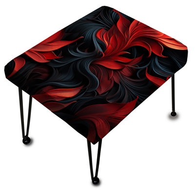 Noir Illusions Moody Patterns - Damask Rectangle Ottoman