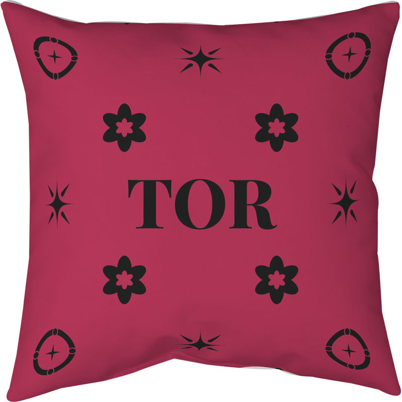 Coussin en coton Toronto, H 16 po x l 16 po, Toronto / noir / rouge / noir
