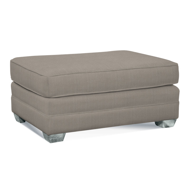 Bedford Upholstered Ottoman, Nickel , Gray Leopard; 0742-83