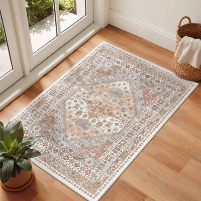 Malaika Machine-Washable Non-Slip Medallion Area Rug