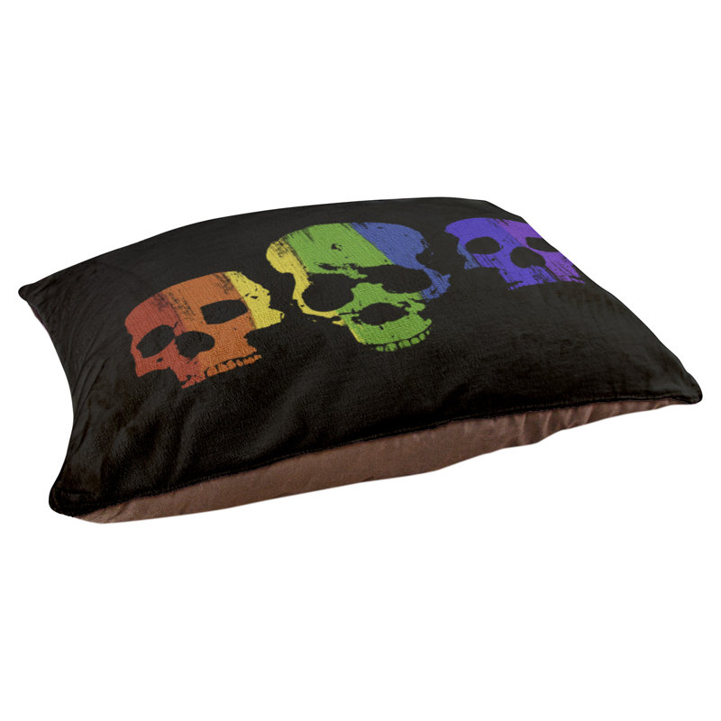 Coussin de concepteur crâne Burien, L 19,5 po x l 29,5 po, Marron foncé