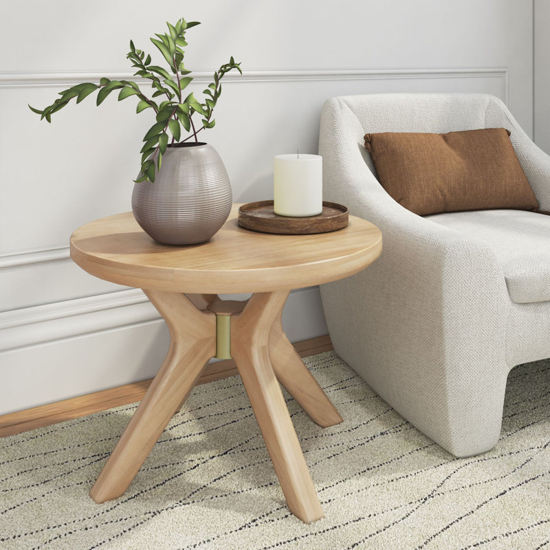Marshana Cross Leg Round Coffee Table, Blonde