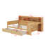 Lit de jour double en bois avec tablettes de rangement et bureau d'étude-260651818