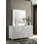 Commode 6 tiroirs avec miroir blanc brillant
