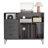 Record Player Stand With Power Outlet & Flip-Down Lid-1147060662