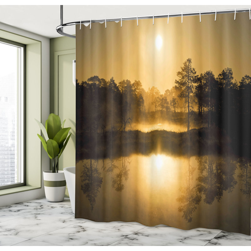 Shower Curtain with Hooks Included, 84"H x 69"W
