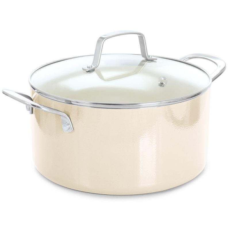10 - Piece Aluminum Cookware Set, Butter Cream