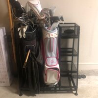 Suncast GO3216D Metal Golf Equipment Organizer Storage Rack w/ 3