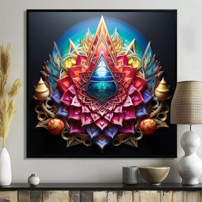 Art géométrique cosmique arc-en-ciel - mandala boho