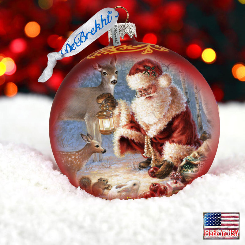 Holiday Splendor 5.5'' Handmade Glass Ball Ornament