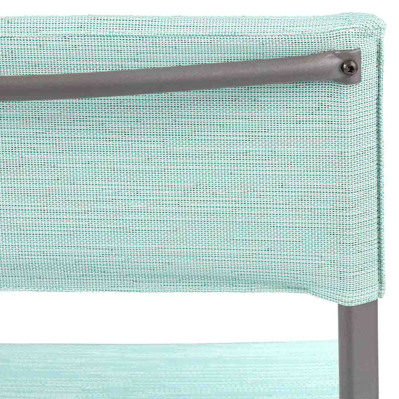 Outdoor Patio Dining Side Chair, Titanium, Teal