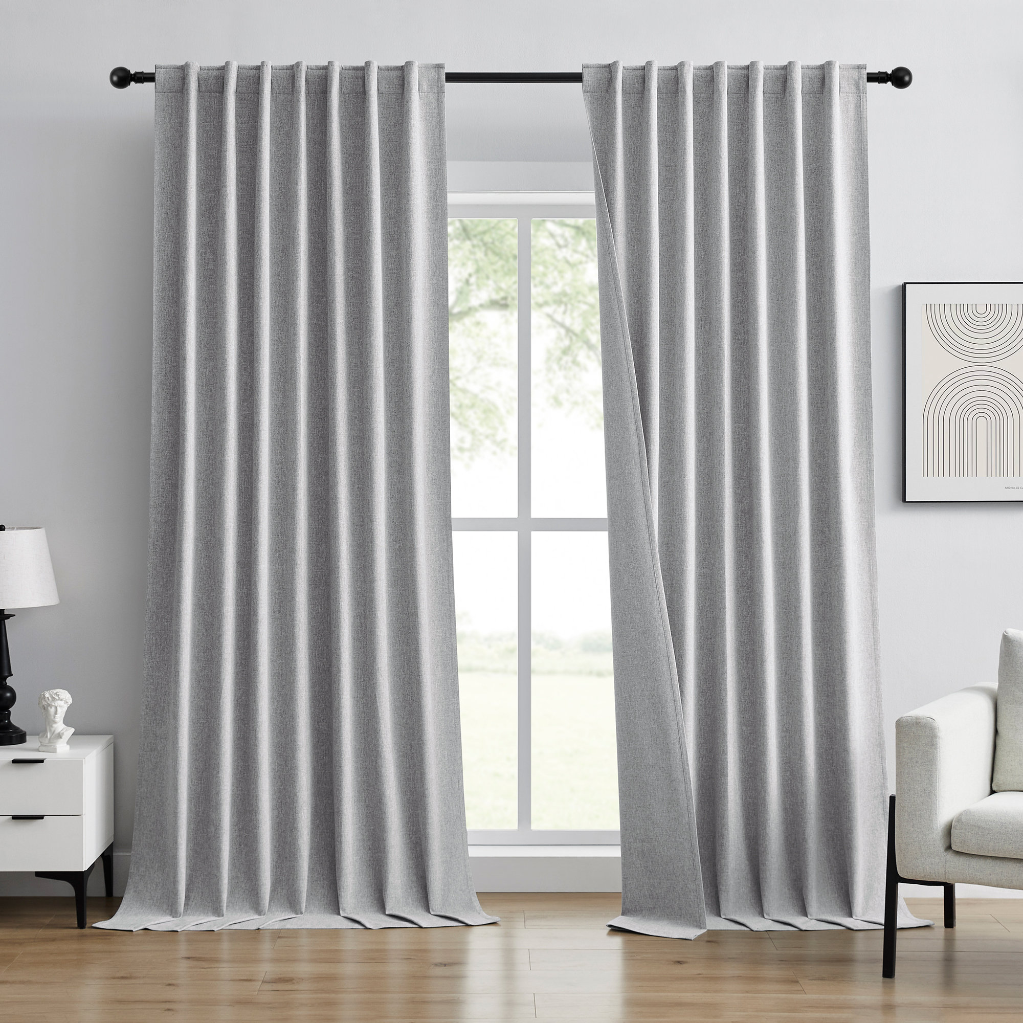 Latitude Run® 100% Polyester Blackout Curtains for Bedroom Back Tab ...