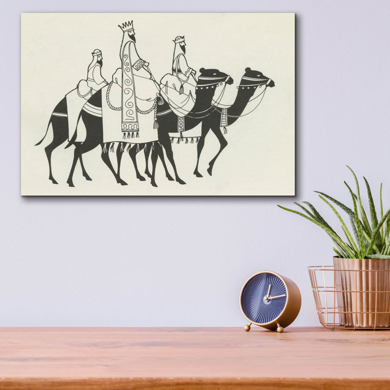 Art mural en verre rouge «Three Kings 1» par Tis the Season par Red Barrel Studio®, H 12 po x l 16 po x P 0,13 cm