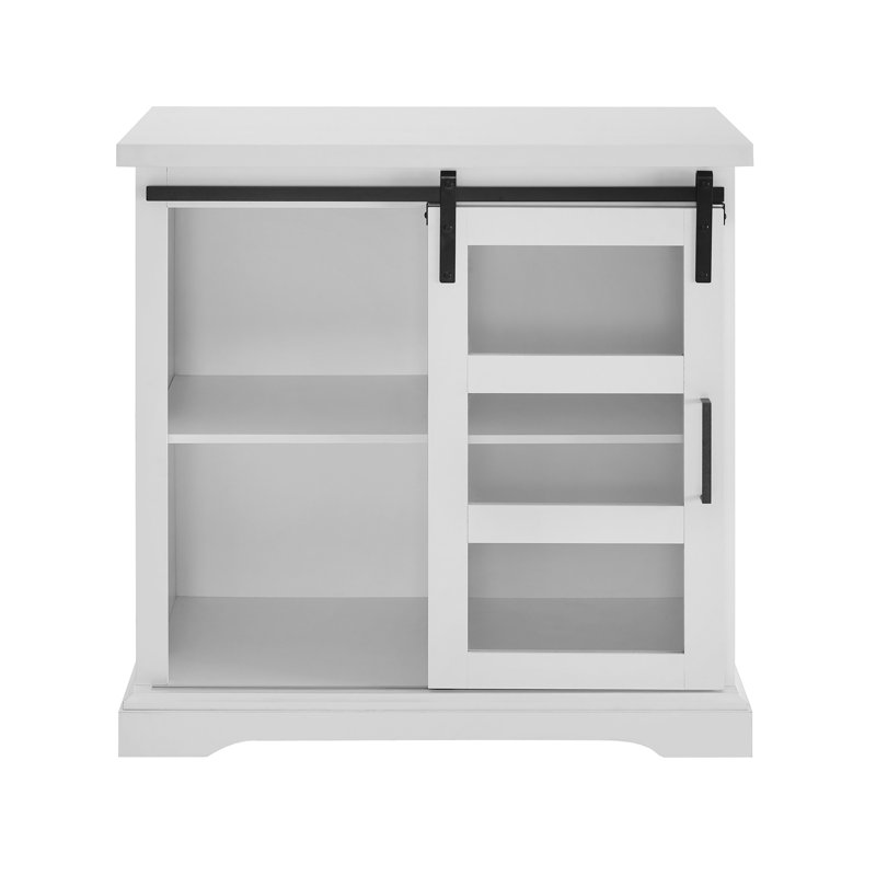 Stotfold 32'' Sliding Glass Door Accent Server, Solid White