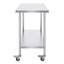 Table de travail en acier inoxydable 24 x 48 pouces avec 4 roulettes et tablette réglable