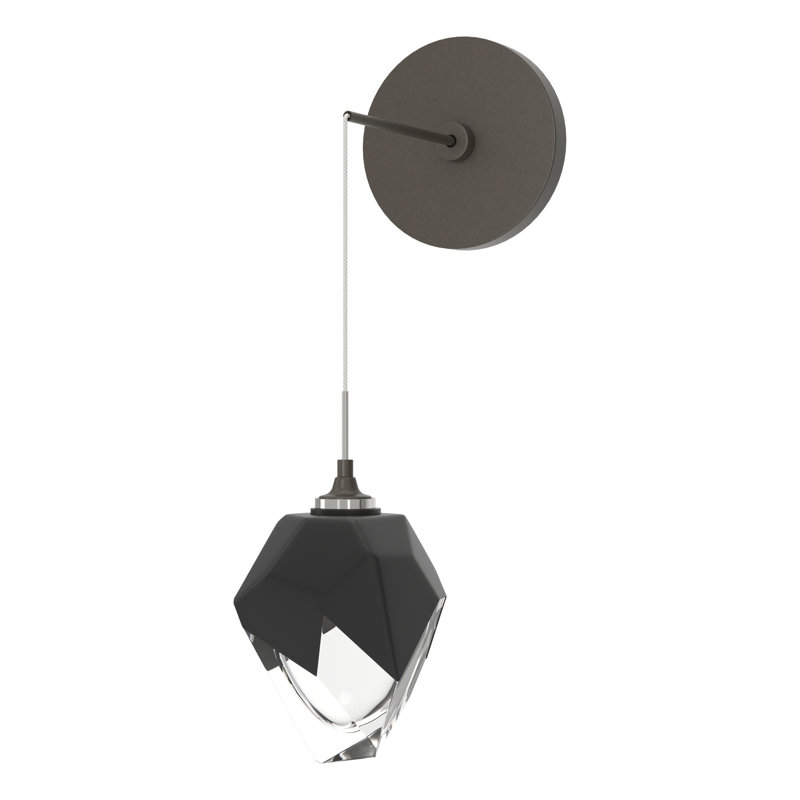 Chrysalis Steel Armed Sconce, Black, Dark Smoke, 8.8" H x 5.5" W x 9.2" D