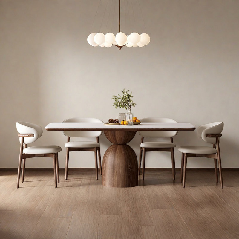 Creamy Style Rectangular Dining Table, 29.5"H x 70.9"L x 31.5"W