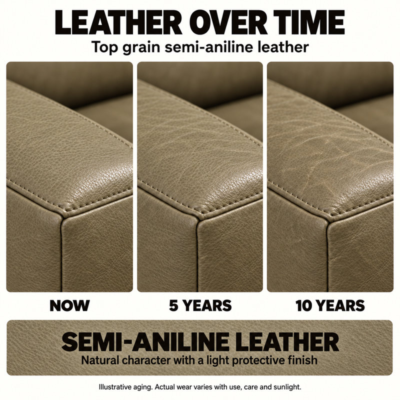 Soho Elegant 100% Top Grain Leather Chair, Made to Order, Napa Dove