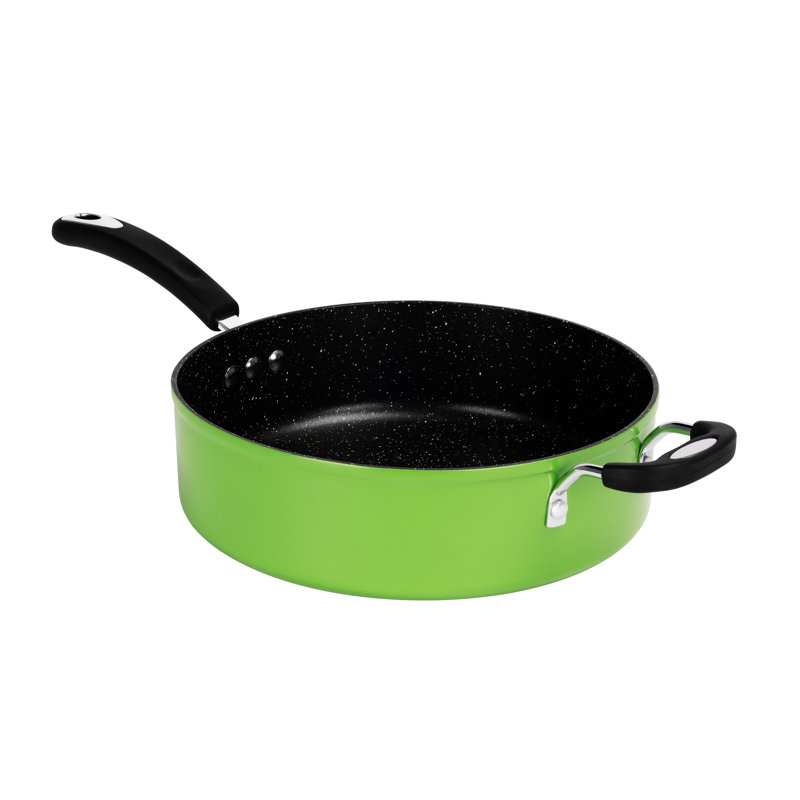 Green Aluminum Non-Stick Sauce Pan with Lid, 12"