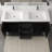 Avalia 60'' Free Standing Double Bathroom Vanity with Solid Surface Top-1210148127