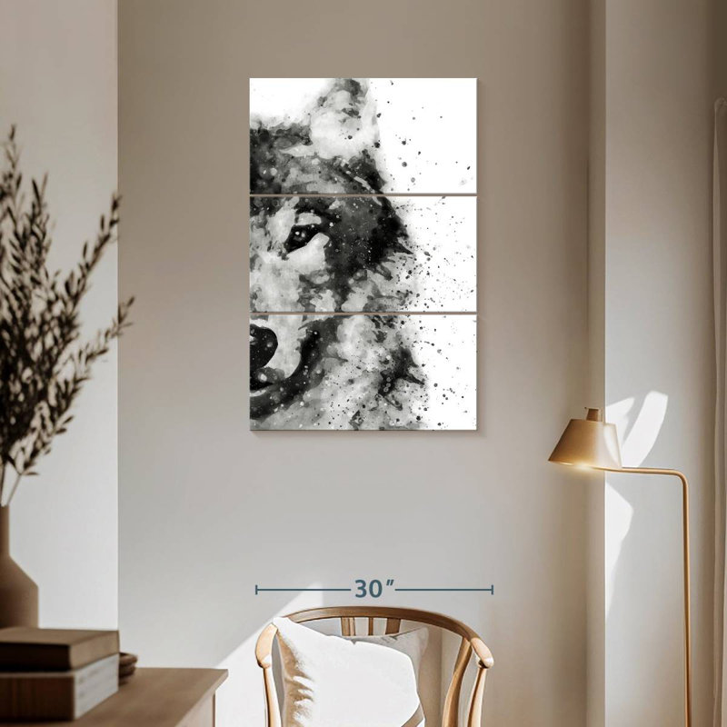 Brampt Wolf At Attention, 57" H x 36" W