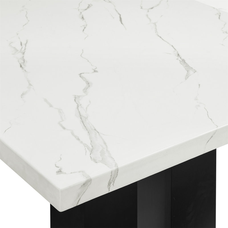 Ensemble de salle à manger 5 pièces Blanc, 5 pièces: table, 4 chaises