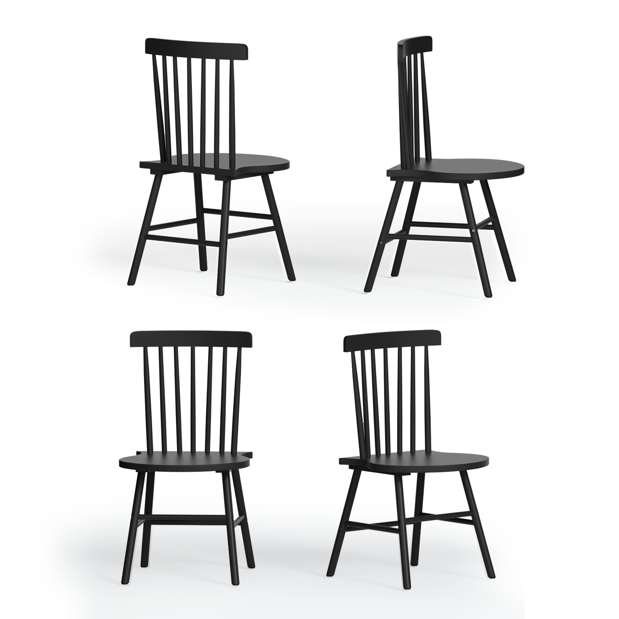 Gracie Oaks Antwanae Solid Wood Windsor Back Side Chair & Reviews | Wayfair