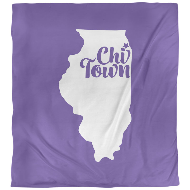  Housse de couette simple Chi Town, Housse de couette pour grand lit, Mauve, Microfibre