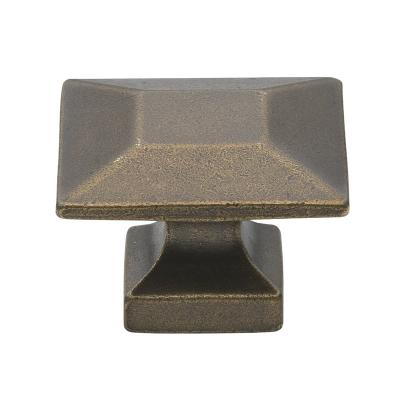 1 3/8" Length Square Knob Multipack, Antique Brass
