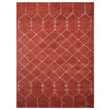 Geometric Hand-Knotted Loom Silk Rust Colour, Area Rugs