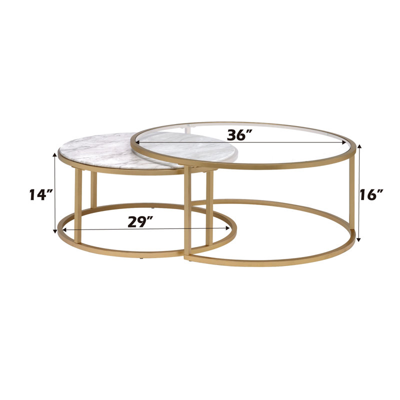 Tables gigognes avec dessus effet marbre Airy